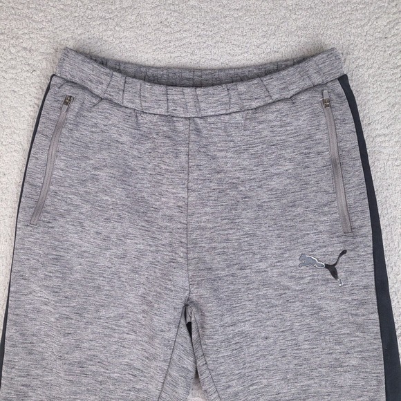 Puma Sweatpants Joggers Mens Medium Gray 28 Waist Activewear Zip Pockets Sports - Picture 4 of 15